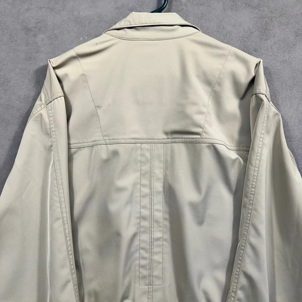Tommy Bahama Field Jacket Mens Large Tan Utility Stretch Button Front Excellent